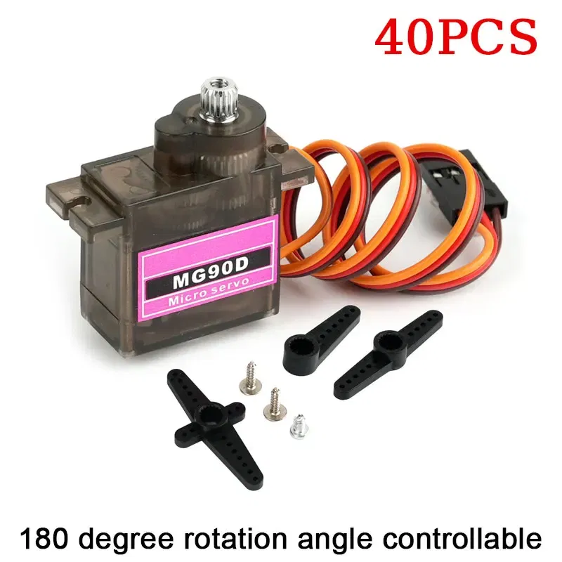 Color: Burgundy - MG90D 10/20/30/40/50Pcs Micro Digital Servo Motor Full Metal Gear 180/270/360 Degree For RC Airplane Helicopter Car Boat Model