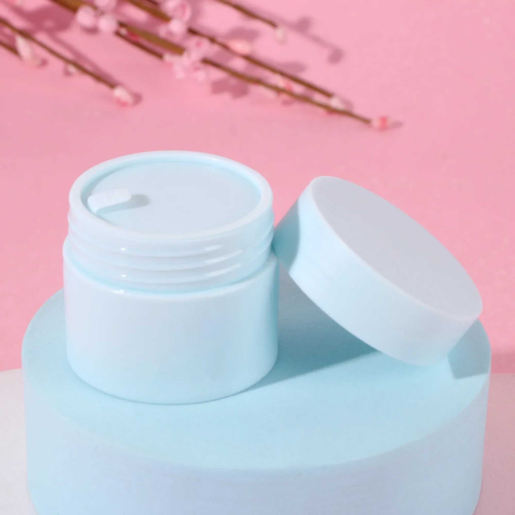 Color: light green, Specifications: 40ml, Ships From: CHINA - 5g /15g/20g/30g/50g Empty Tight Waist Container Empty Travel Pp Facial Cream Jar Cosmetic Plastic Box Cosmetic Refillable Bottle