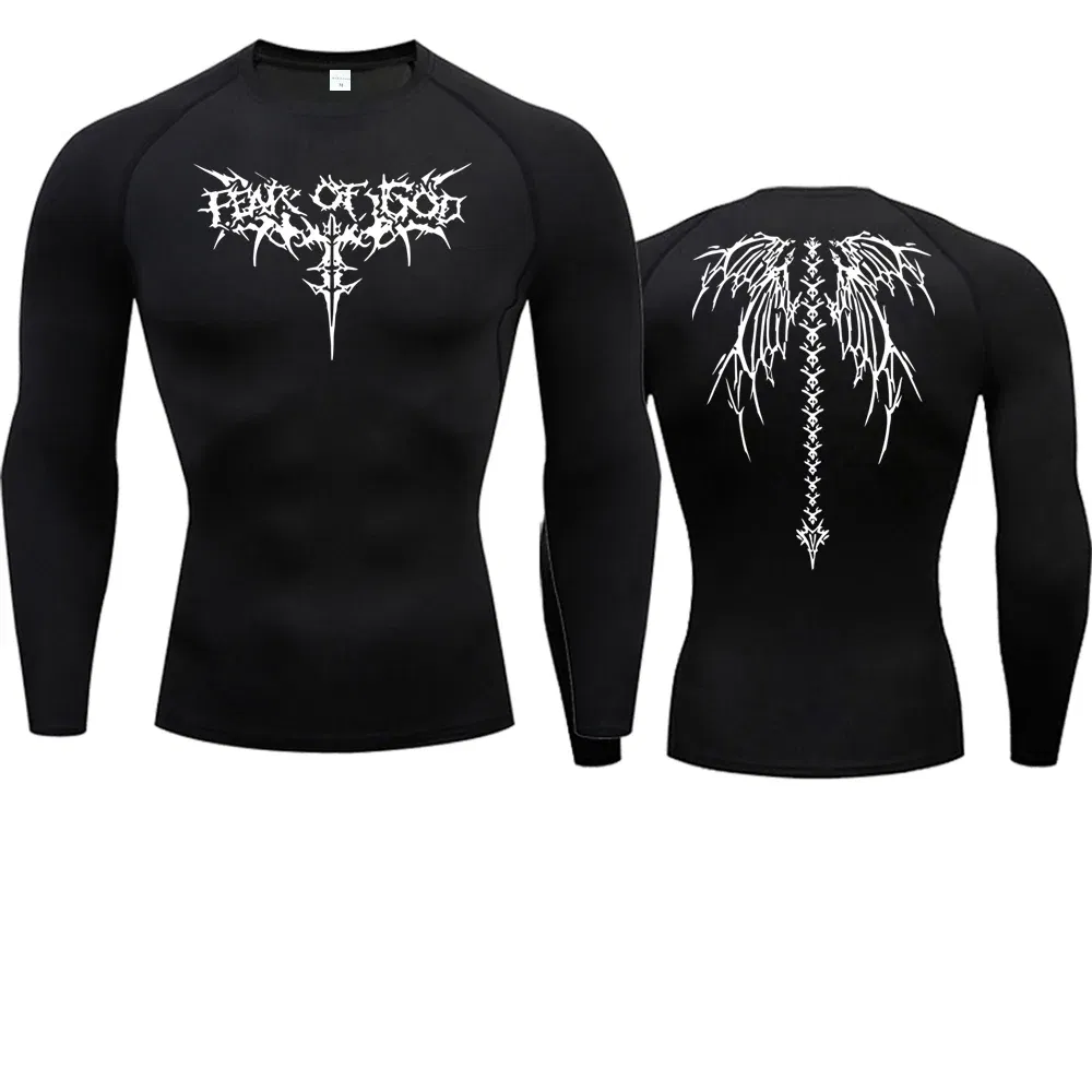 Color: PURPLE, Size: M - Men's Compression Shirt Anime Print Gym Sport Quick Dry Gym TShirts Fitness Athletic Undershirts Elasticity Tops Tee Summer Male