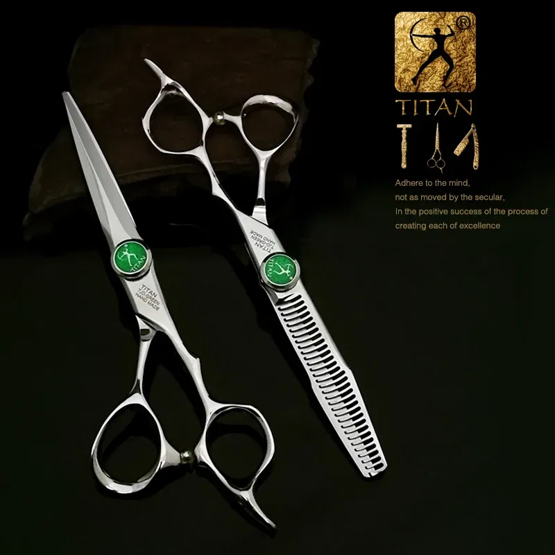 Color: Yellow - Titan Hairdressing Scissors 6 Inch Hair Scissors Professional Barber Scissors Cutting Thinning Styling Tool Hairdressing Shear