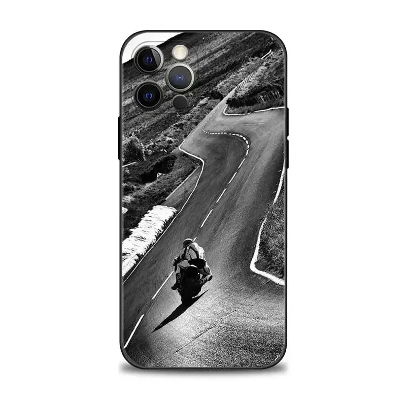 Color: black, Material: PP - Moto Cross Motorcycle Sports Phone Case For iPhone 16 15 14 13 12 11 Pro Max XS X XR Plus Mini Luxury Black Soft Cover Funda