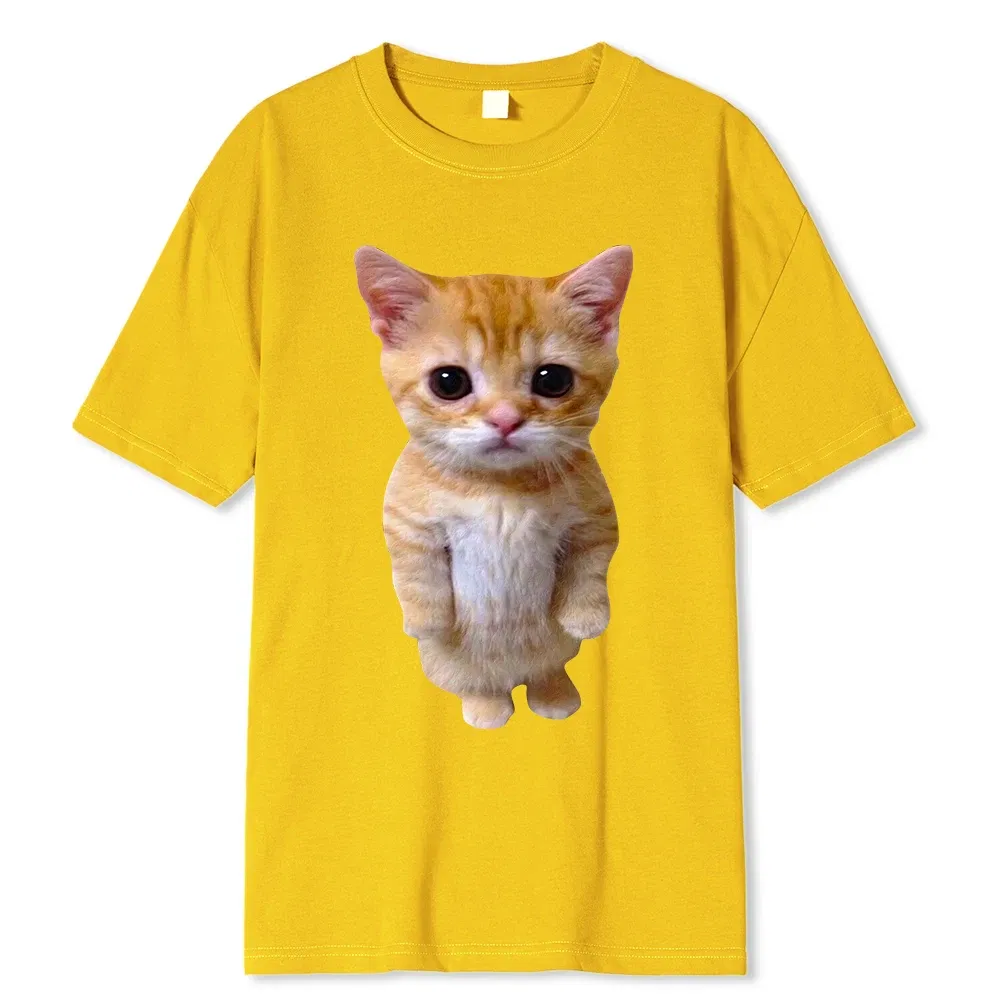 Color: green, Size: M - El Gato Meme Sad Crying Cat Munchkin Kitty Meme Trendy Graphic T-shirt Unisex Fashion Short Sleeve T-shirts Oversized Streetwear