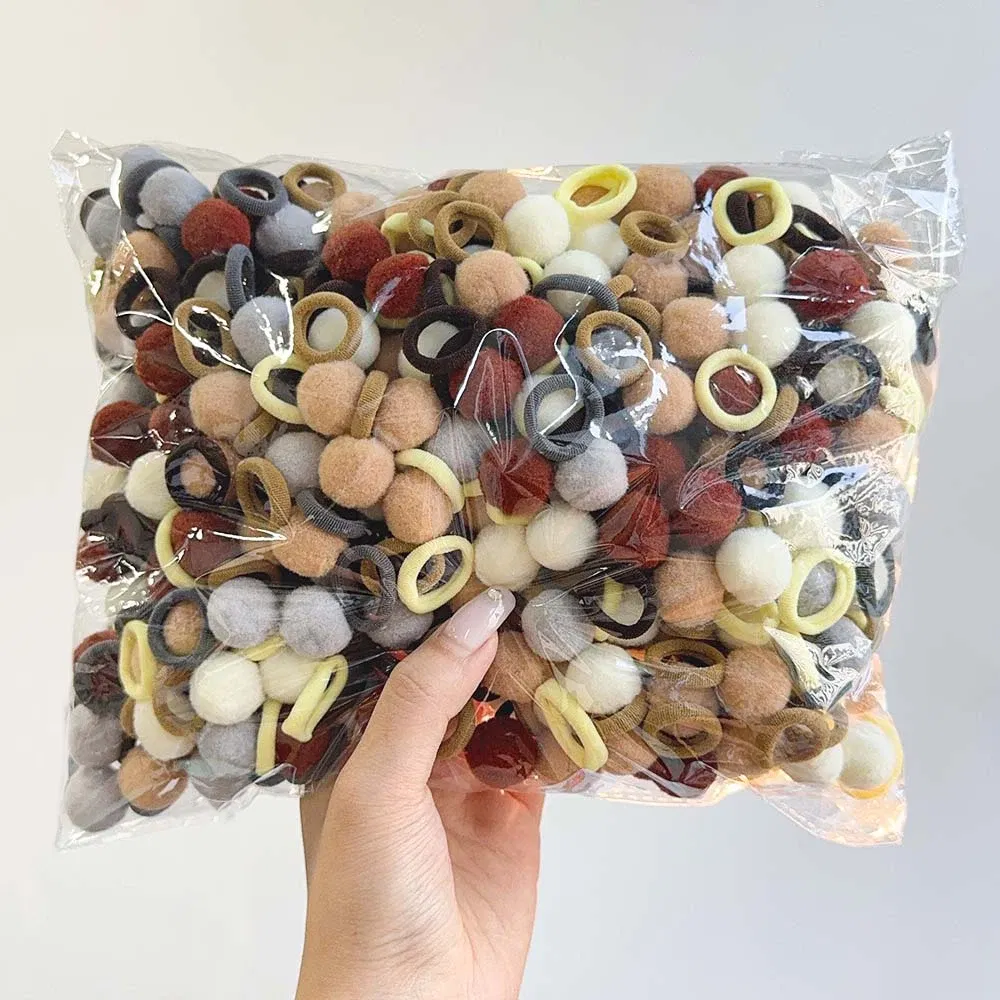 Color: Navy Blue?€ AE existing skus?‰ - 10/30Pcs Children Hairbands No Harm Hair Cartoon Towel Rope Ponytail Holder Kids Mini Rubber Band Headwear Girls Halloween Gift