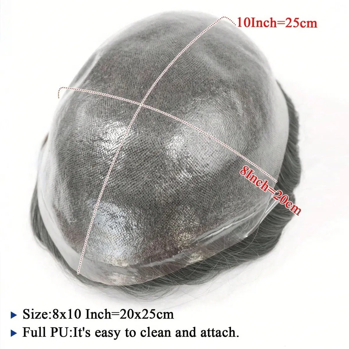 Poly Skin Toupee for Men Human Hair Pieces hair replacement System for Men Thin skin PU hair prosthesis