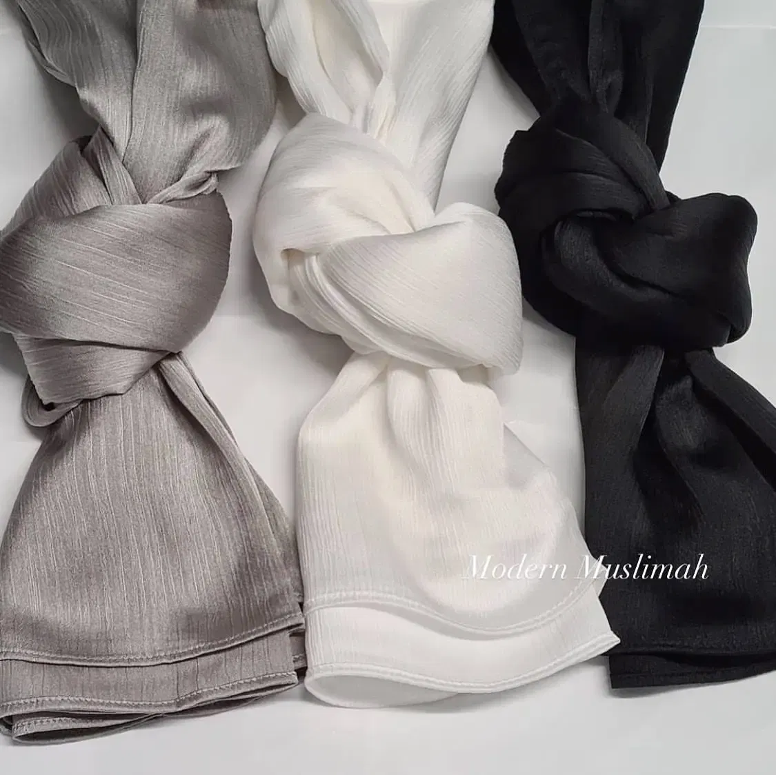Color: lce grey - Hot Premium Satin Crinkle Hijab Scarf Chiffon Shawl Plain Muslim Women Hijabs Breathab Islam Women Turban Pleated Scarf Ramadan
