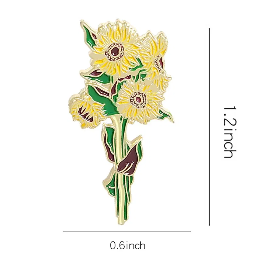Metal color: Antique Silver Plated - Van Gogh Oil Painting Brooch Van Gogh Brooch Galaxy Brooch Star Moon Sunflower Brooch Art Brooch Van Gogh Lapel Pin
