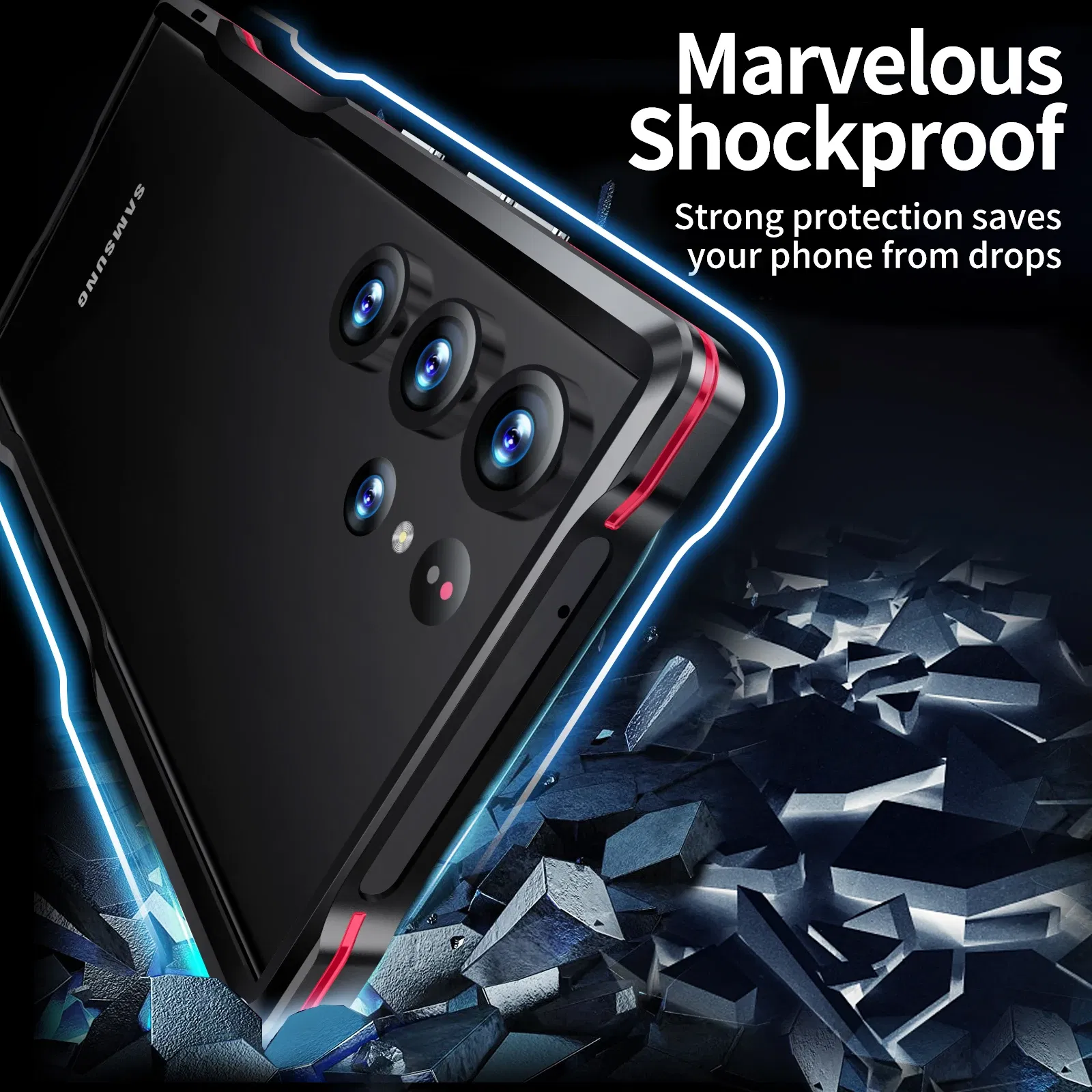 Color: Blue, Material: Denim - Luxury Aviation Aluminum Alloy Bumper Phone Case For Samsung Galaxy S25 S24 S23 S22 Ultra S25Edge Metal Frame Shockproof Cover