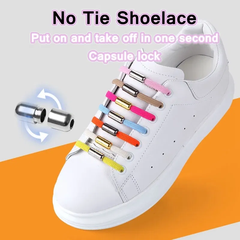 Color: Beige, Ships From: CHINA - No Tie Shoelace Buckle Shoelaces Metal Buckle for Men Women Kids Sneakers Aluminum Capsules Lock Kits Shoe Laces Accessories 4ps