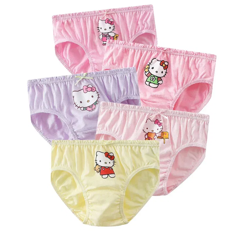 Color: Gold, Kid Size: 3T - 5 Pack Girls Cotton Briefs With Exquisite Box, Queen Elsa Kids Soft Girls Panties, Princess Cartoon Children's Underpants 2-14T