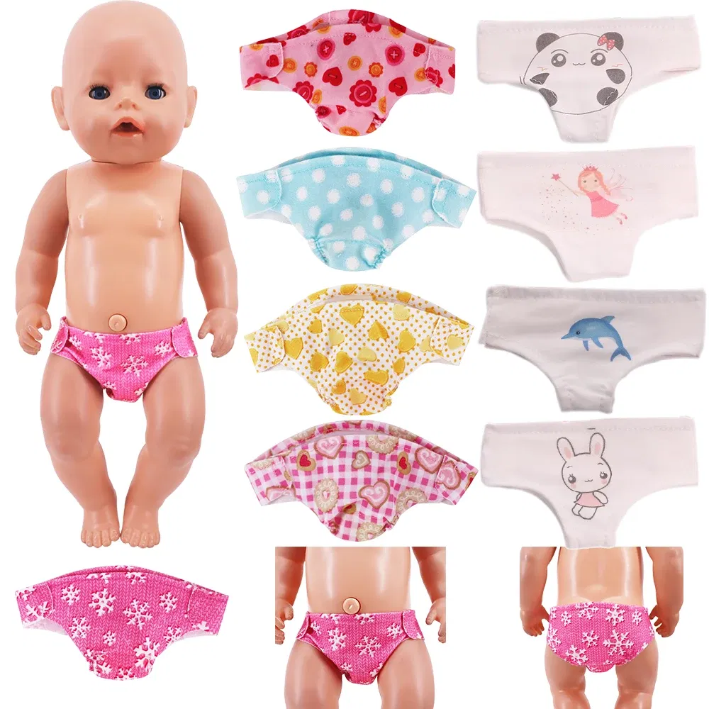 Color: Gold - Reborn Doll Panties,Cute Pattern Underwear Panties Accessories Fits 43Cm Newborn Baby Doll,18 Inch American Girl Doll,Girl Gifts