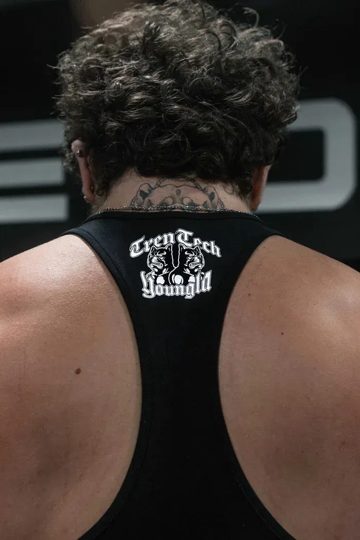 Color: black, Size: XXL - Young American new men's I-vest sports fitness hurdle sleeveless cotton loose running vest