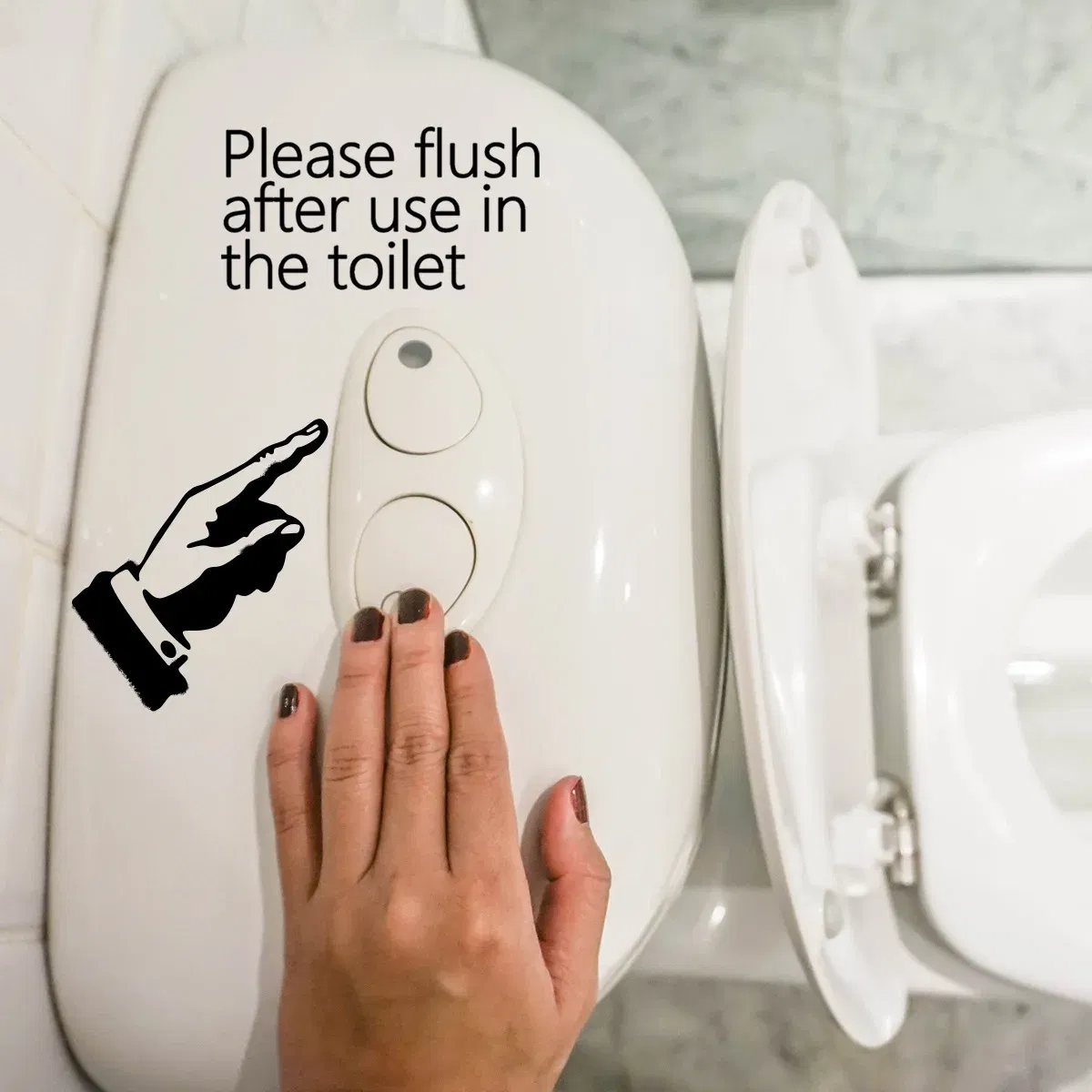 Fashion Home Decoration Toilet Stickers Creative Bathroom Stickers Push This Button Notes Waterproof Decor Paste 2025 Christmas