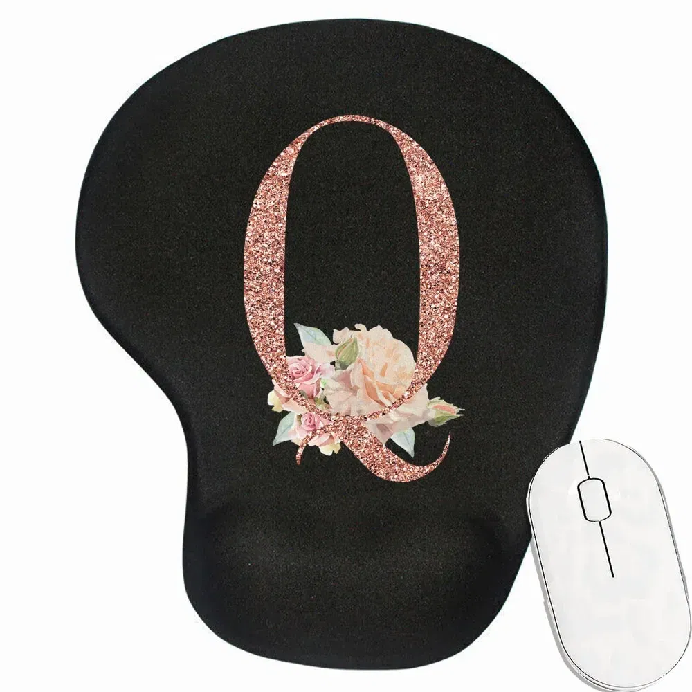 Color: Coffee - Mouse Pad Desk Mat for PC Laptop Ergonomic Non-Slip Mousepads Wrist Pad Rose Gold Series Office Accessories Mouse Mats