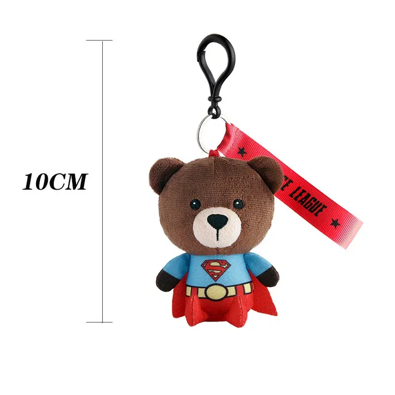 Color: CRIMSON - Genuine Justice League Batman Wonder Women Plush Co-branded Teddy Bear Doll Toy Cute Anime Movie Peluche Doll Birthday Gift