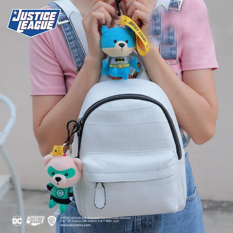 Color: CRIMSON - Genuine Justice League Batman Wonder Women Plush Co-branded Teddy Bear Doll Toy Cute Anime Movie Peluche Doll Birthday Gift