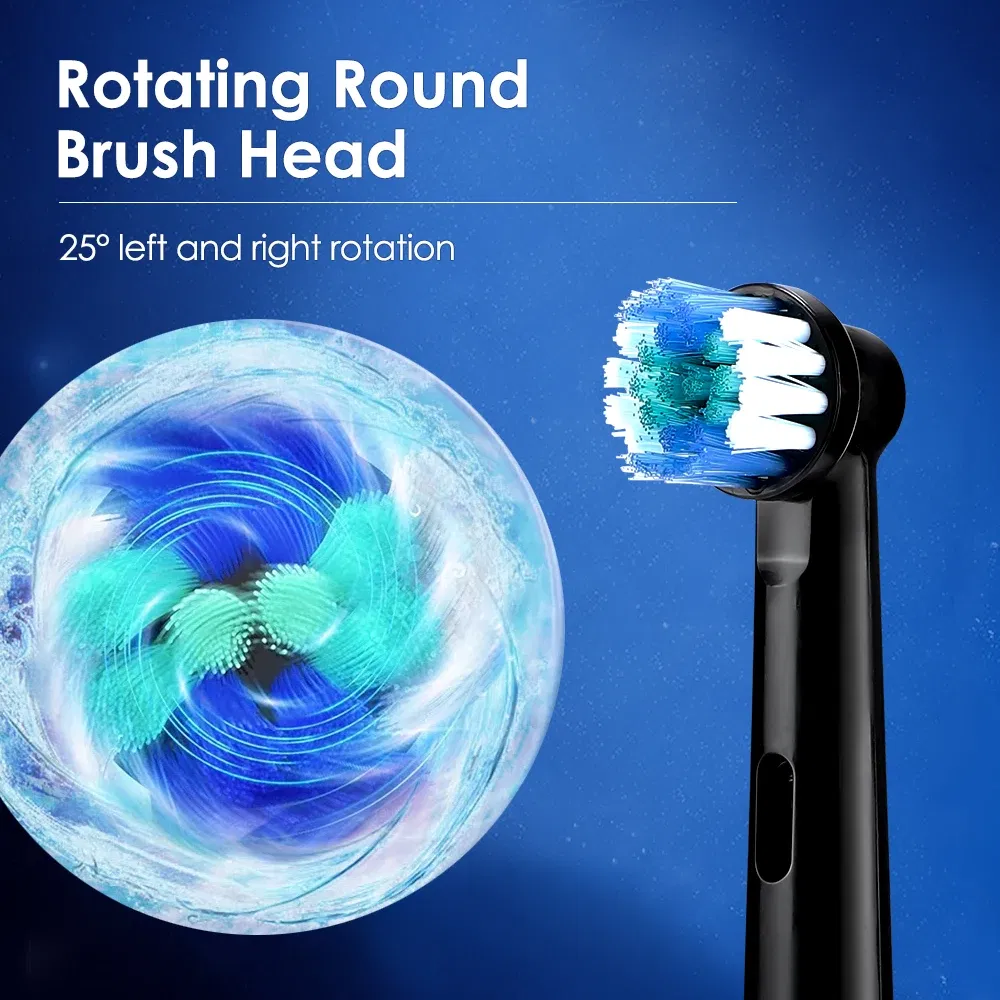 Color: MULTI - Electric Rotating Toothbrush 5 Modes Cleaning Teeth Brush Waterproof Rotary Electric Toothbrush With Timer with 8 Soft BrushHead