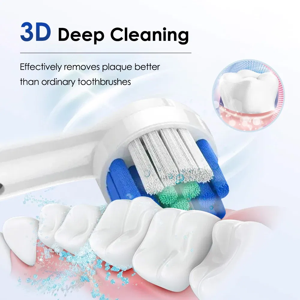 Color: MULTI - Electric Rotating Toothbrush 5 Modes Cleaning Teeth Brush Waterproof Rotary Electric Toothbrush With Timer with 8 Soft BrushHead