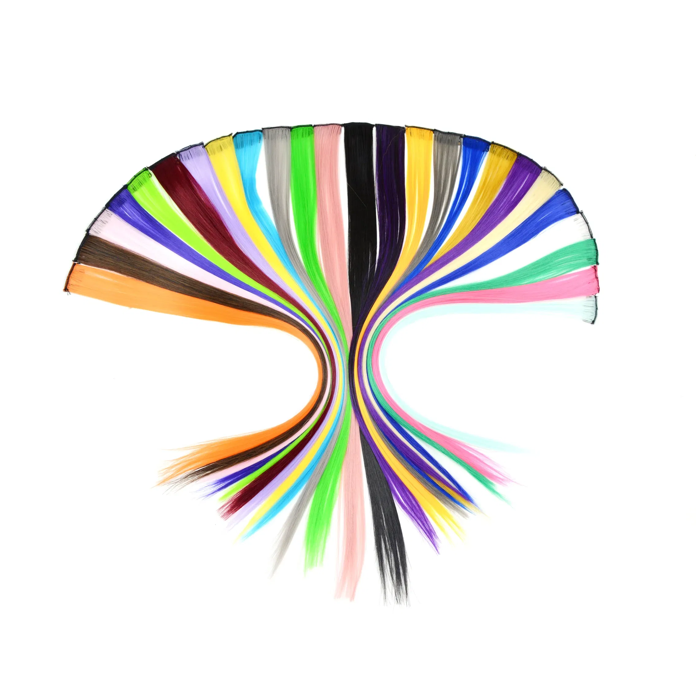 Color: #144, Stretched Length: 22inches - Synthetic Clip-in Hair Extensions 22" Long Colorful Straight Hair Pieces Synthetic Hairpieces for Daily Festival Party