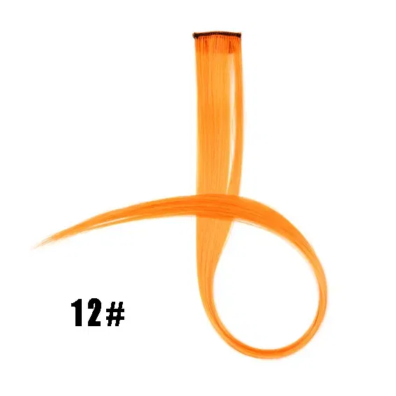 Color: #144, Stretched Length: 22inches - Synthetic Clip-in Hair Extensions 22" Long Colorful Straight Hair Pieces Synthetic Hairpieces for Daily Festival Party