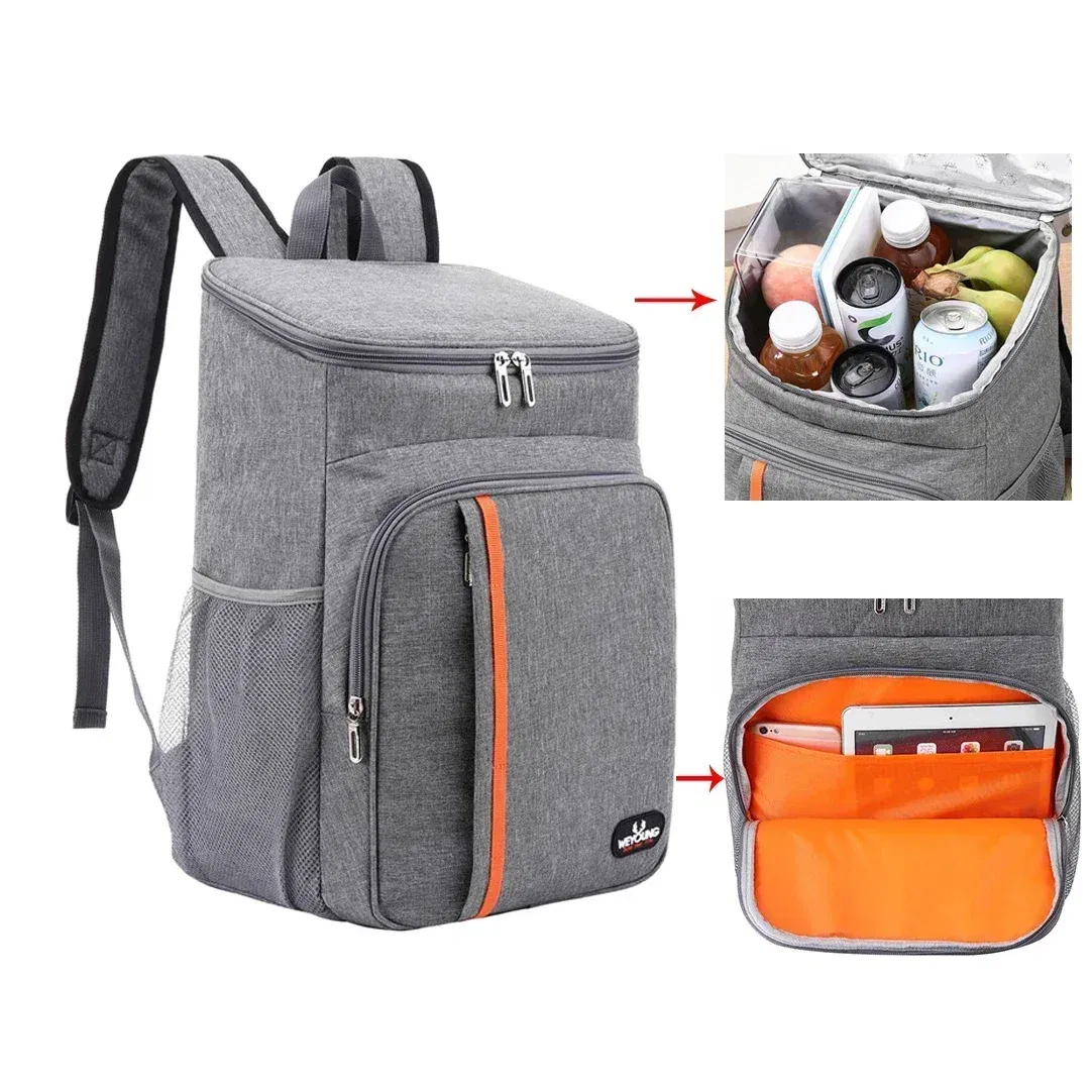 Color: Blue - 20L Outdoor Thermal Backpack Cooler Bags Insulated Lunch Bag Leakproof Camping Beer Drink Picnic Backpack Food Fresh Keeping Bag