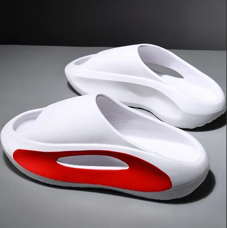 Color: black, Shoe Size: 46-47 - Summer Slippers Men Women EVA Soft Bottom Indoor Home Slides Sandals Light Beach Shoes Male Slippers Flip Flops Big Size 46 47