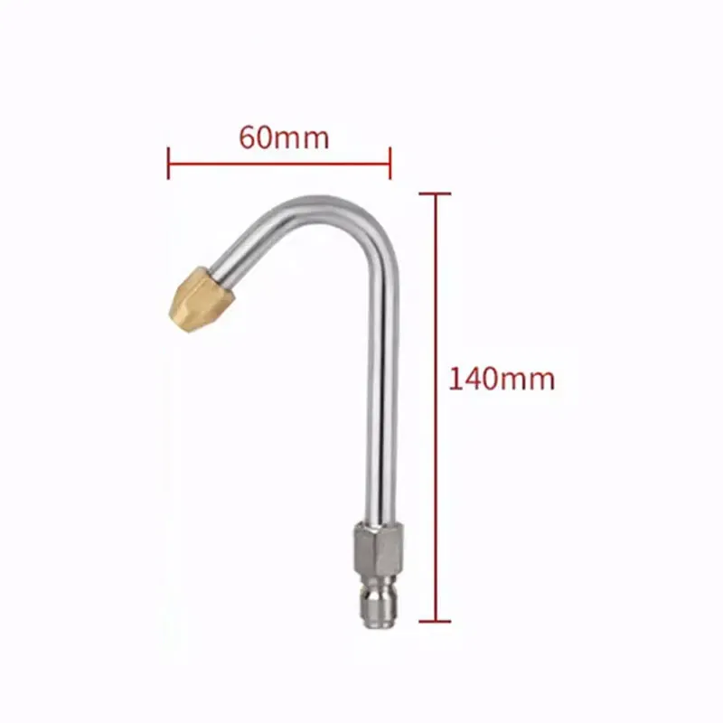 Color: Chocolate - 25?°/90?°/U High Pressure Washer Extension Wand With 1/4 Quick Connector Lance Spear With CurvedHead Rod Cleaning Tool for car