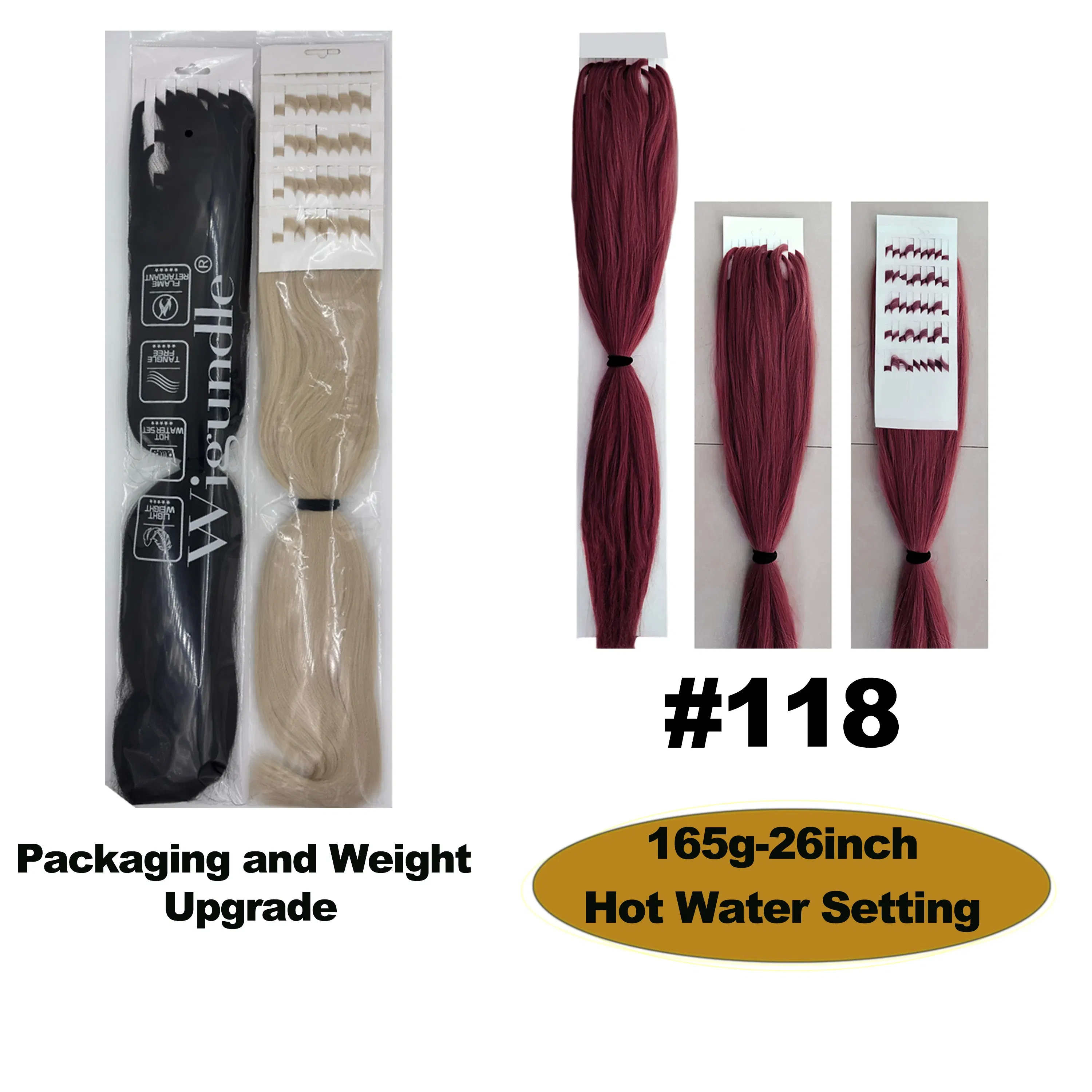 Color: #350, Stretched Length: 26inches, Bulk Buy: 3Pcs/Lot - Kanekalon 26inch Hot Water Set Pre Stretched Jumbo Braiding Hair Box Twist Braids Synthetic Hair Extensions For Women Soft Yaki