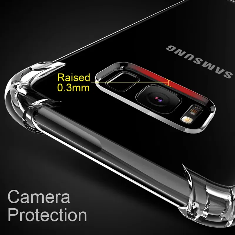 Material: PP - Clear Case For Samsung Galaxy S20 S21 FE S22 S10 S9 S8 Plus S10E Note 8 9 10 20 Plus ShockProof Transparent Soft Cover Case