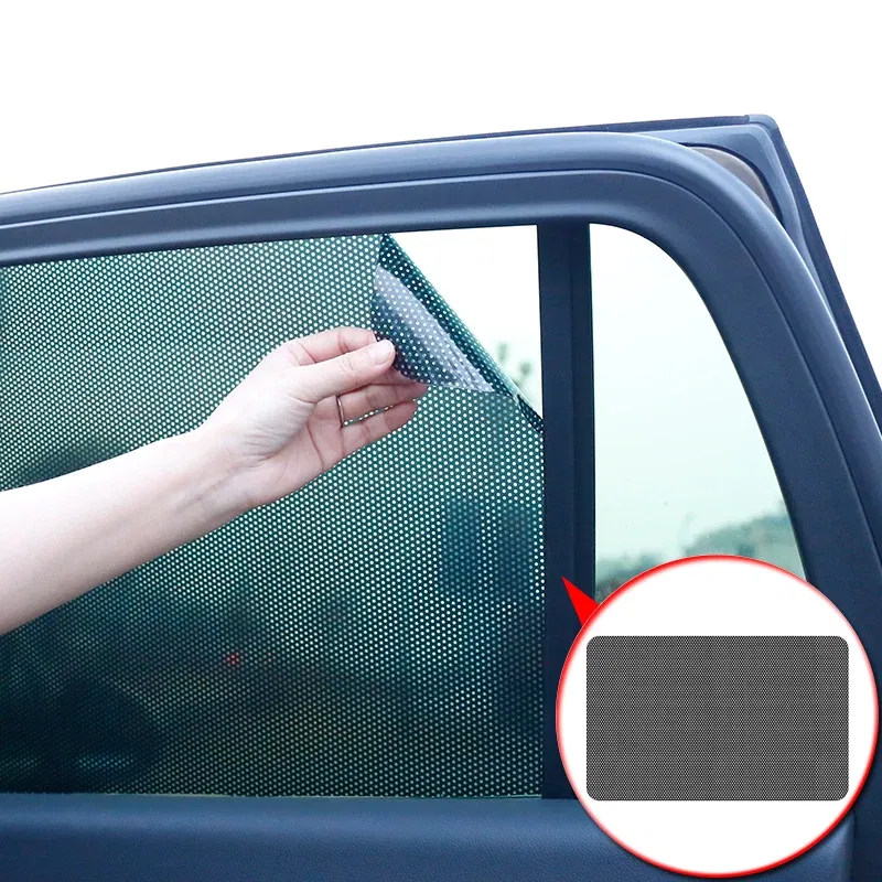 Size: 90*150cm - Car Styling 2pcs/set PVC Car Side Window Sunshades Electrostatic Sticker Sunscreen Film Stickers Cover Automobiles Accessories