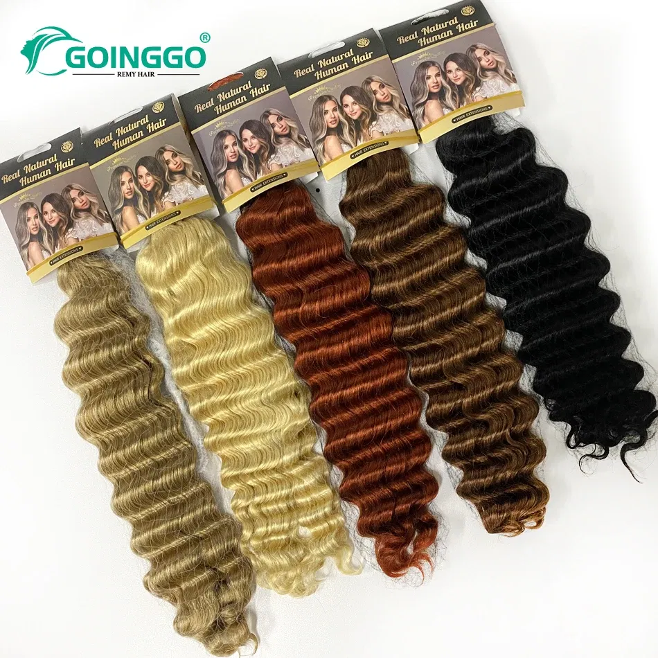 Color: 4/27HL, Stretched Length: 18inches - Pre-Colored Brazilian Deep Wave Bulk Human Hair No Weft Remy Bulk Human Hair 14 To 28 Inch Bulk Hair Extension Crochet Braids