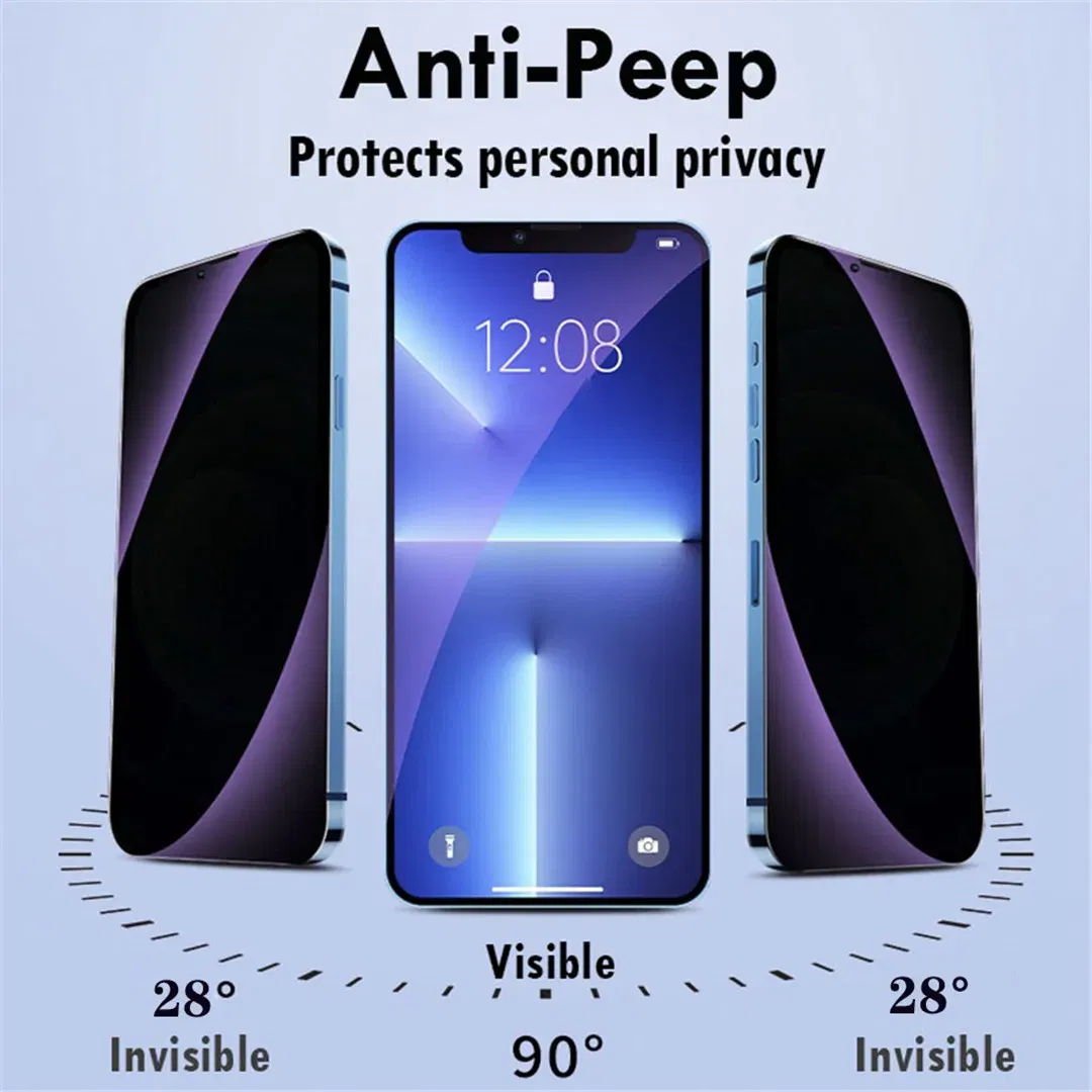 Color: Glazed - Anti Blue Light Privacy Tempered Glass for iPhone 16 15 Pro Max 14 Plus 13 12 Mini 11 Eye Protection Clear Screen Protector Film