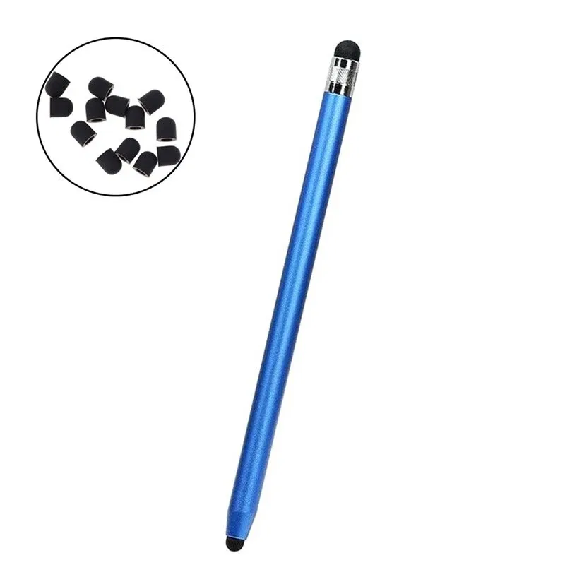 Colors: Yellow - High Quality 1PC Universal Pencil Double Silicon Head Touch Capacitive Screen Stylus Caneta Capacitive Pen For Tablet Smartphone