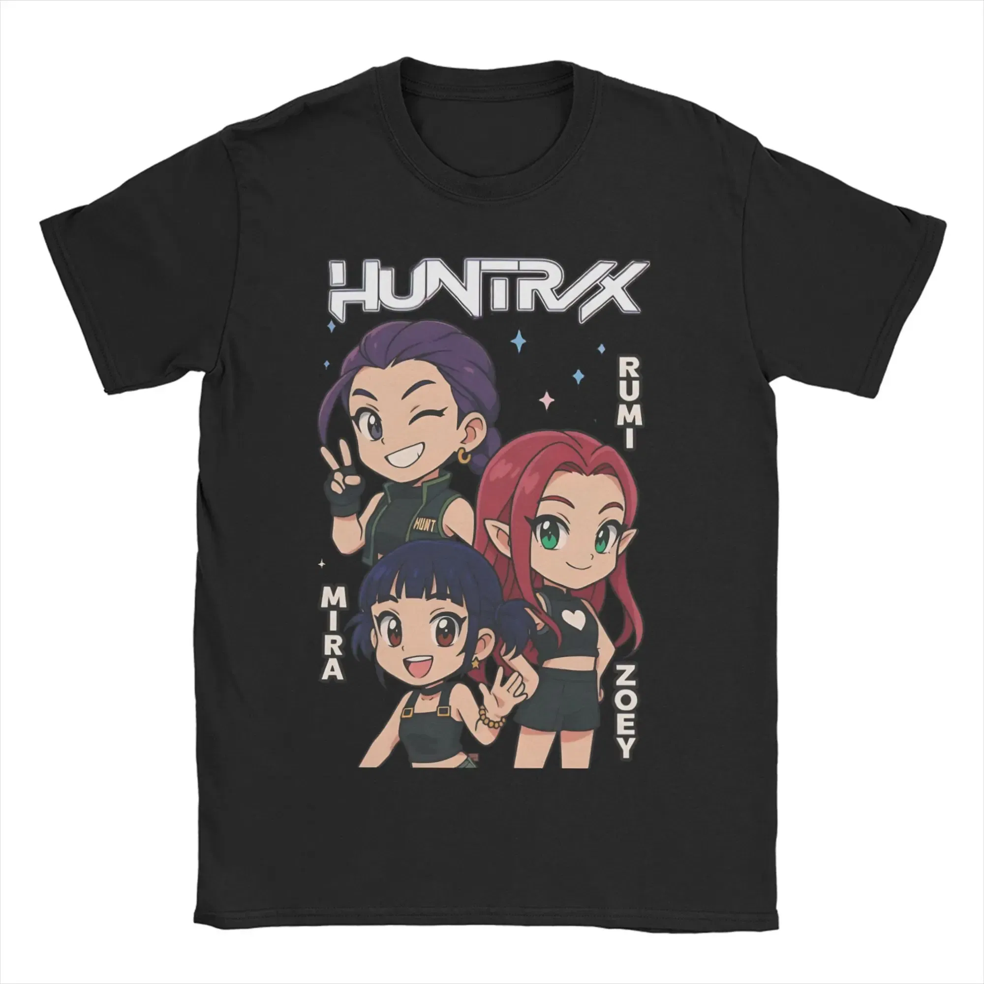 Color: SKY BLUE, Size: S - Men Women T-Shirts Kpop Demon Hunters Zoey Huntrix Amazing Cotton Tees Short Sleeve  T Shirt O Neck Clothes Printing