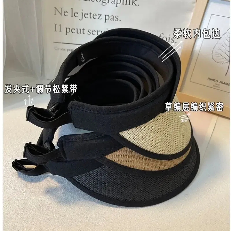 Color: WHITE, Size: One Size - UV Protection Sun Hat Quick Drying Hat Summer Sports Tennis Golf Empty Top Hat Adjustable Men Women Hat Straw Hat