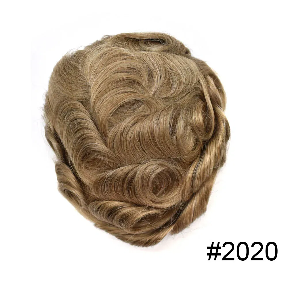 Toupee Color: 2020#, Toupee Density: 100%, Length: 6 inches, Ships From: CHINA, Toupee Size: 8x10 - Men Toupee Hair Systems Ultra Thin Skin 0.06MM V-LOOP Capillary Prosthesis Invisible Hairline Real Human HairPieces Hair Units