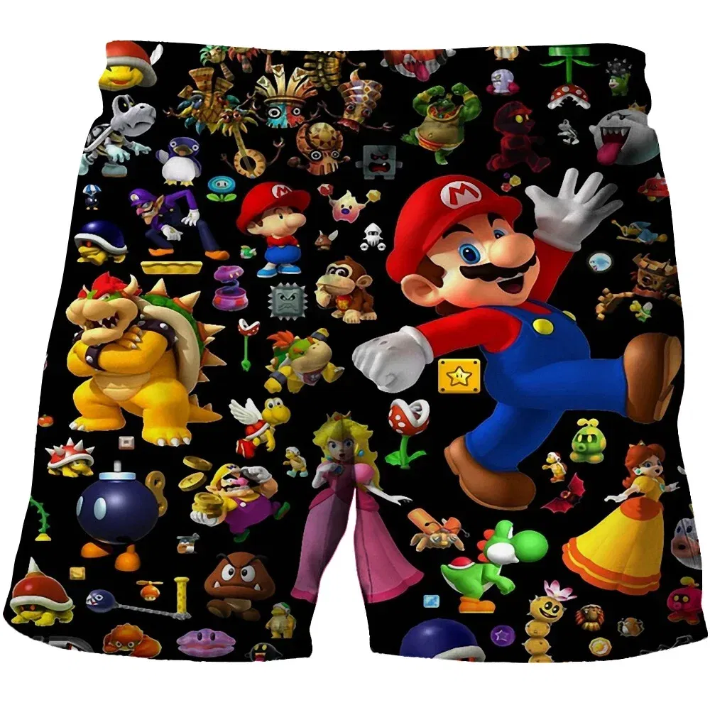 Color: black, Kid Size: 7 - Super Marios Children's Swimming Pants Boys' Swimming Pants Children's Swimming Pants Beach Shorts Boys' Swimming Suits Children