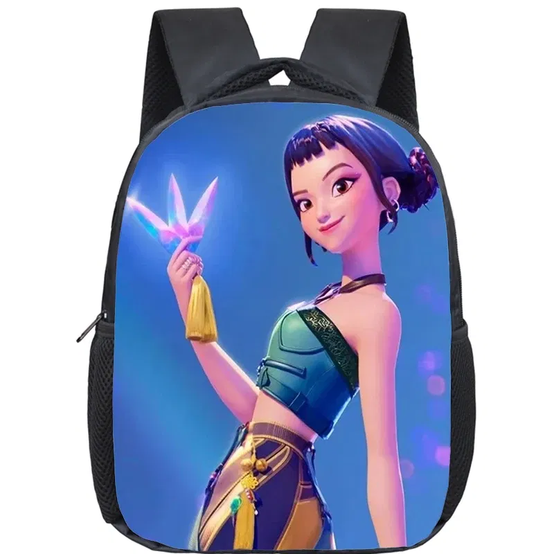 Color: Dark Grey - KPop Demon Hunters School Bags 12inch Lightweight Children Backpack Girls Boys Orthopedic Kids Book Bags Back To School Mochilas