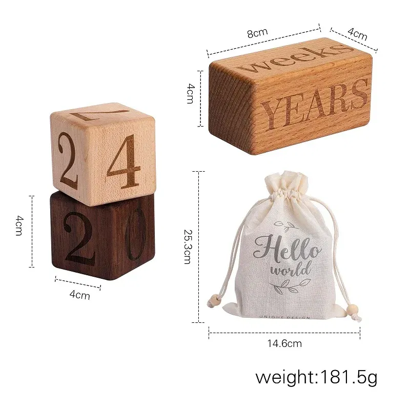 Color: Champagne, Ships From: CHINA - Baby Balloon Milestone Number Monthly Memorial Month Card Newborn Baby Wooden Engraved Age Photography Accessories Birthing Gift