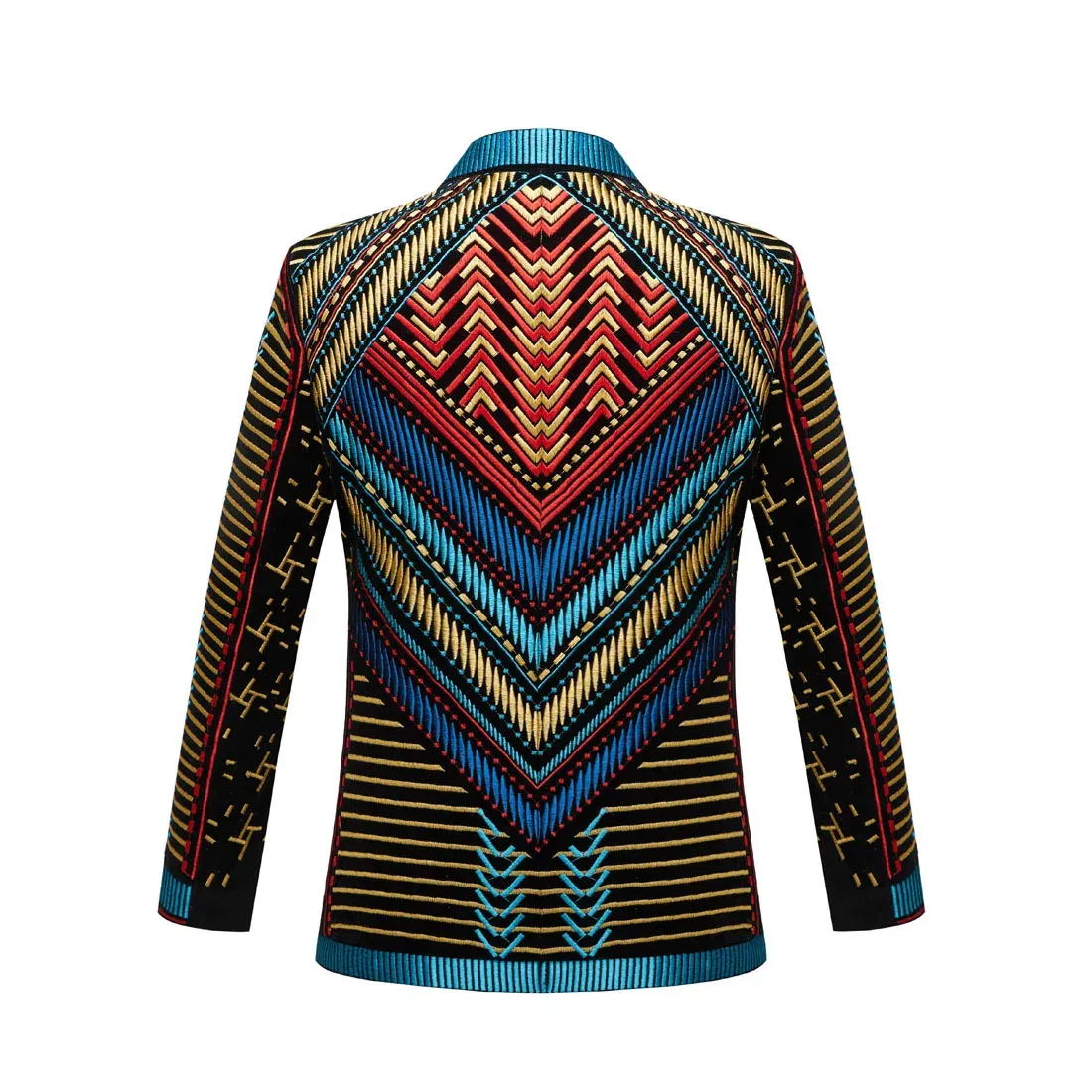 Color: Blue, Size: M - European and American Sizing Velvet Embroidered Men's Nightclub and Bar Performance Costumes, Dance Party Singer Gowns, Blazer