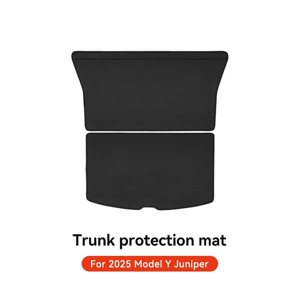 Color Name: camel, Ships From: CHINA - YZ For Tesla Model Y Juniper 2025 New Leather Trunk Mats Fully Surrounded Waterproof Non-Slip Liner Custom Floor Mat Accessories