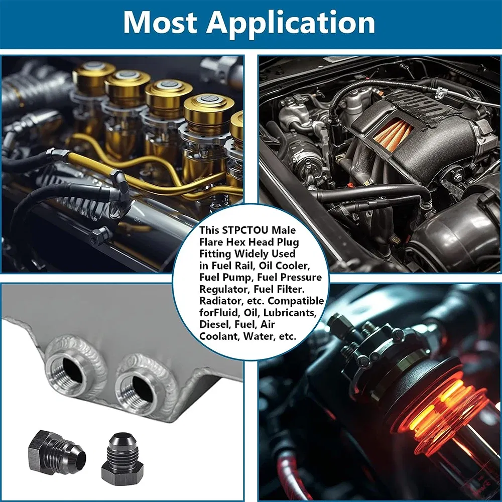 Color: Ivory, Ships From: CHINA - AN4 AN6 AN8 AN10 AN12 Aluminum Male Flare Blanking Plug Fitting Hex Cap Connector Lock Hose Fitting Tube Adapter Anodized