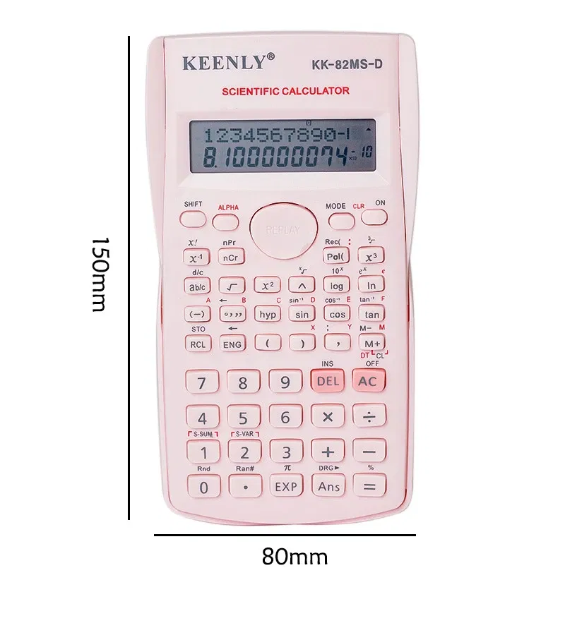 Color: Red - Multifunctional Scientific Calculator Student Simple Portable Big Screen Function Calculator Stationery School Office Supplies