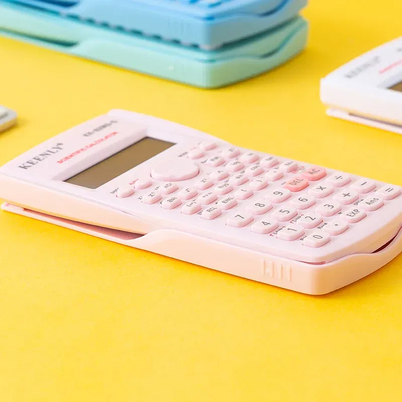 Color: Red - Multifunctional Scientific Calculator Student Simple Portable Big Screen Function Calculator Stationery School Office Supplies