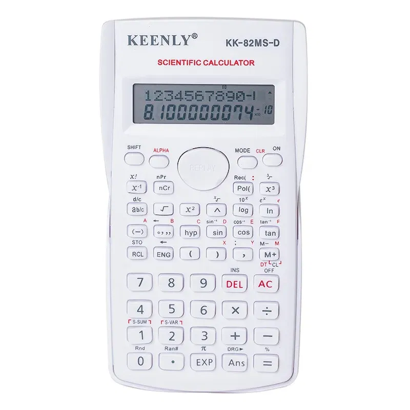Color: Red - Multifunctional Scientific Calculator Student Simple Portable Big Screen Function Calculator Stationery School Office Supplies