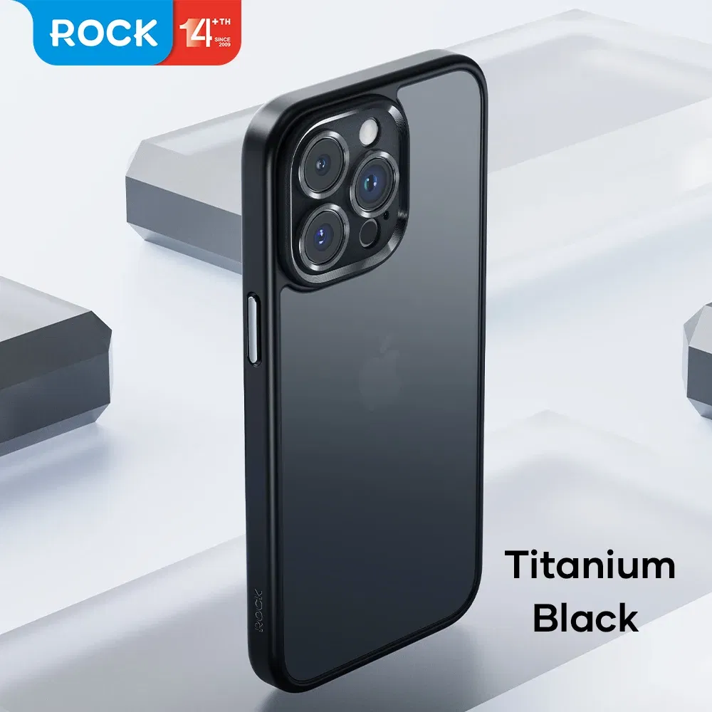 Color: Black, Material: Canvas - ROCK Translucent Case for iPhone 15 Pro Max Cover 2023 Anti-knock Matte TPU Bumper Case for iPhone 15 Pro 15 Plus PC Back Cover