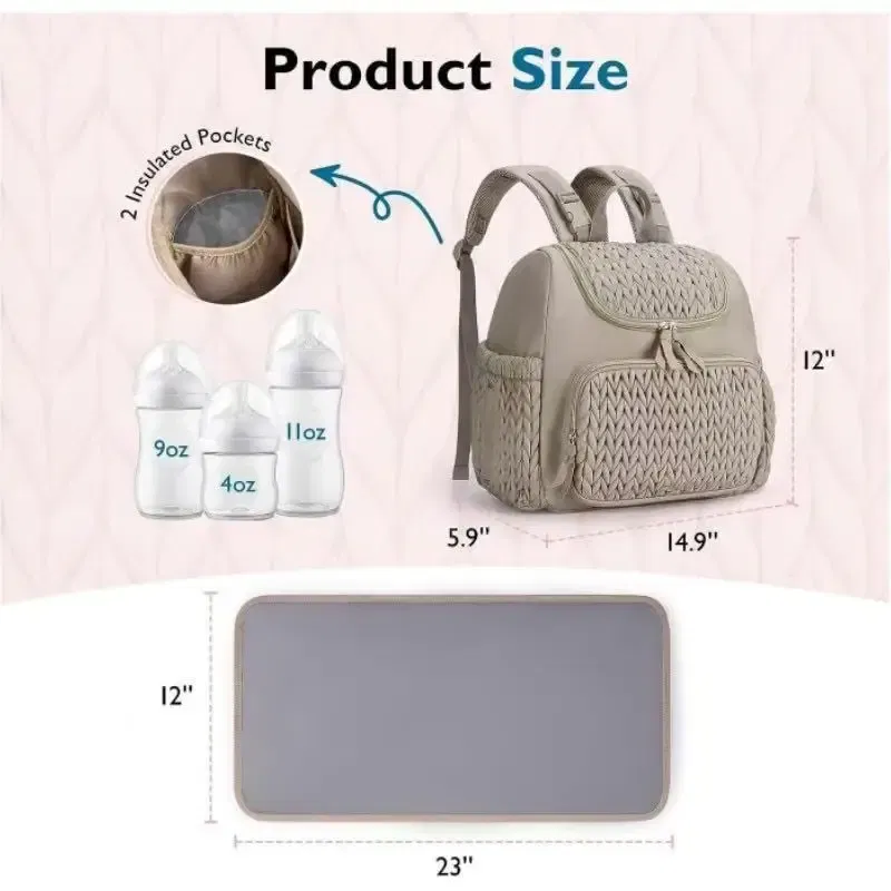 Cross-Border Diaper Bag Multifunctional Mother And Baby Out of Fashion Mom Bag Large Capacity Backpack Baby Stroller Hanging Bag