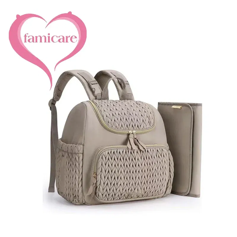 Cross-Border Diaper Bag Multifunctional Mother And Baby Out of Fashion Mom Bag Large Capacity Backpack Baby Stroller Hanging Bag