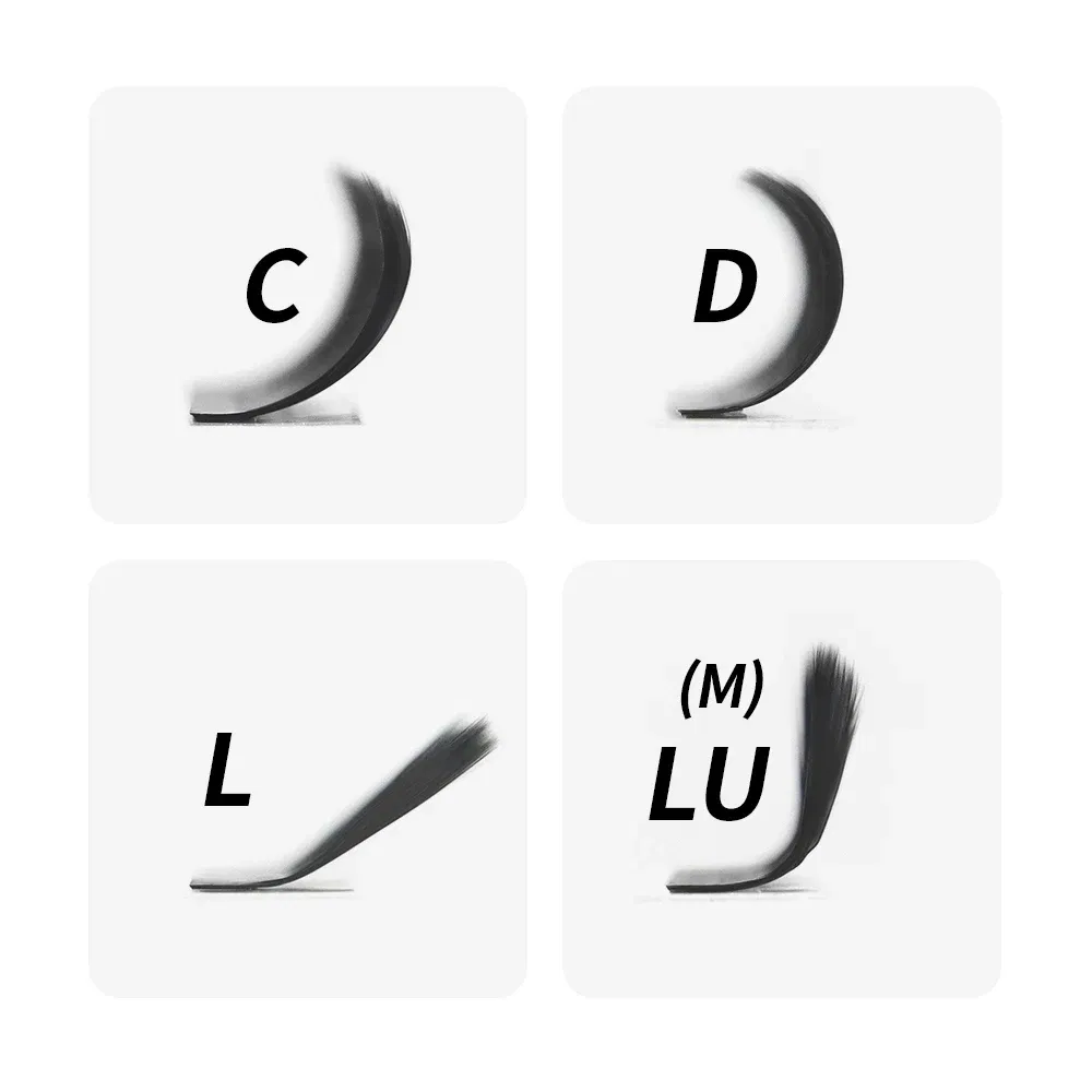 Color: Brushed Chrome, Curl: C, Thickness: 0.07mm, Length: 17mm - GLAMLASH 4D - W Shaped Eyelash Extension Automatic Flowering W Fake Lashes 0.07mm C/D/L/LU Curl Individual