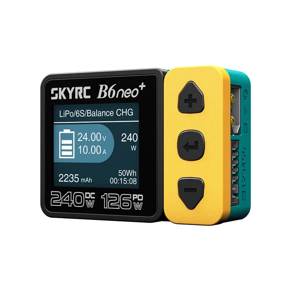 SKYRC B6neo+ Smart Charger High Power DC240W PD126W Multilanguage Balance Charger 600mA XT60/Type-C Compact Charger Discharger