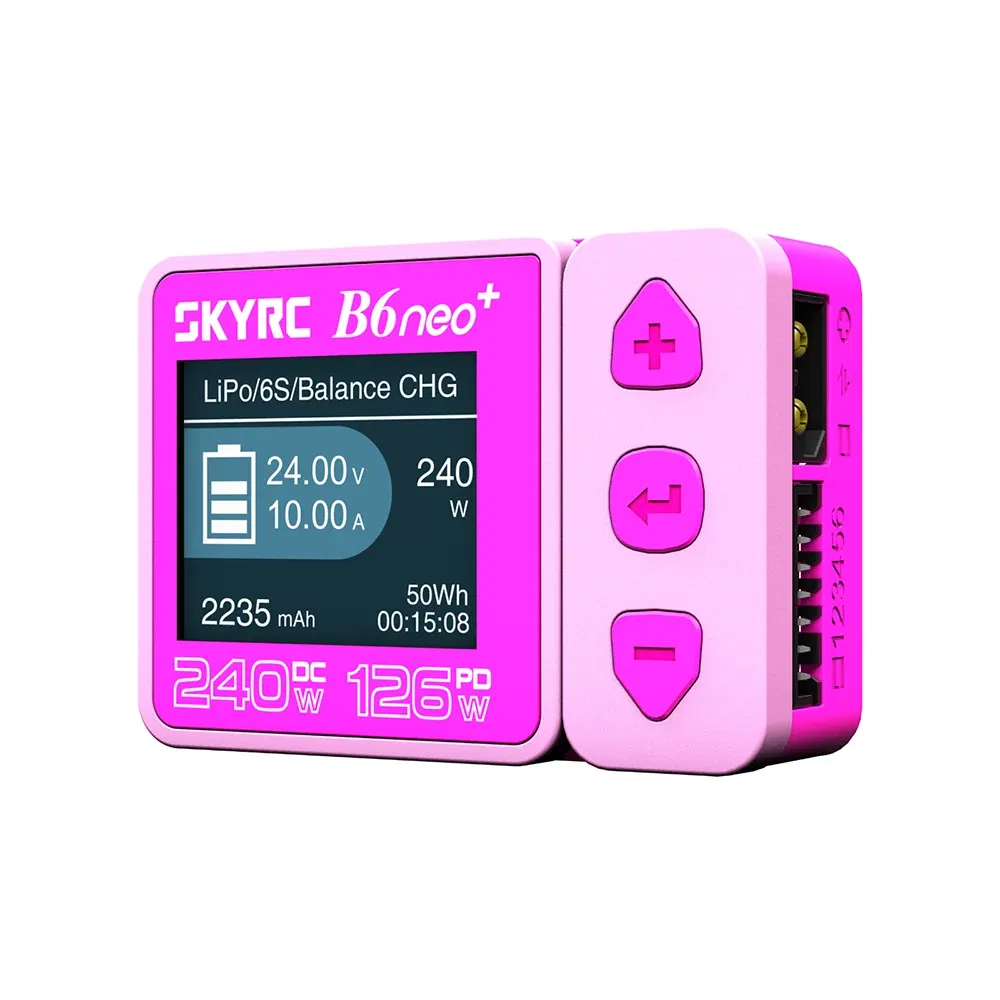 SKYRC B6neo+ Smart Charger High Power DC240W PD126W Multilanguage Balance Charger 600mA XT60/Type-C Compact Charger Discharger